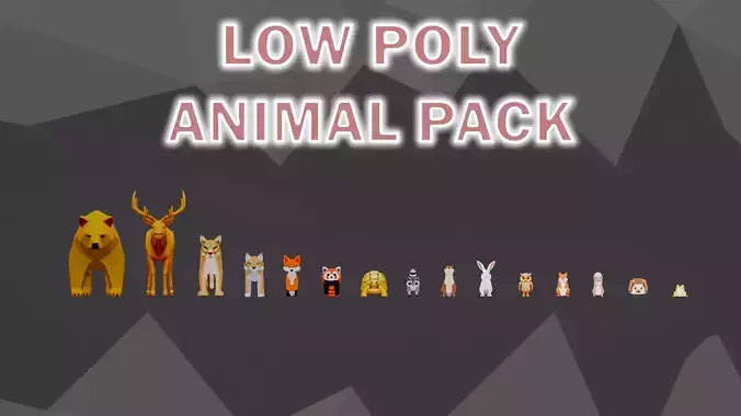 Low Poly Forest Animal Pack  Low-poly 3D model
