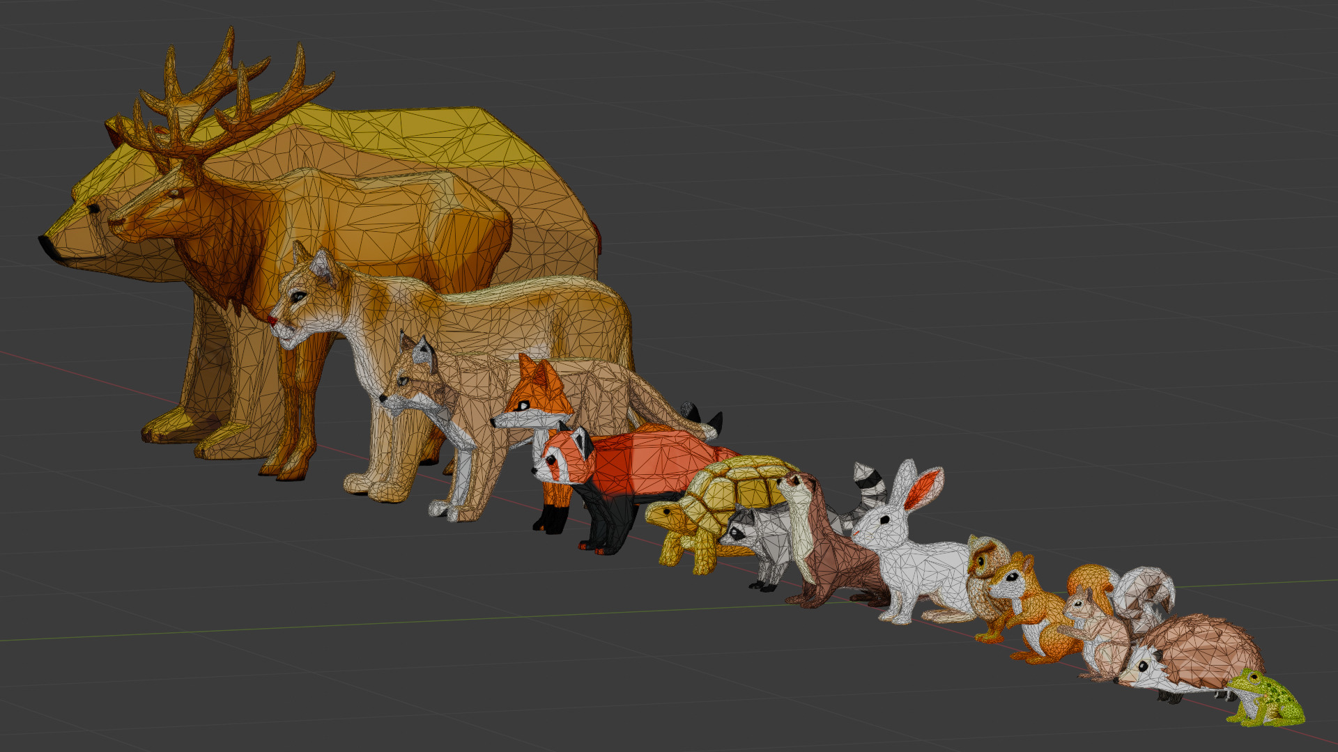 Low Poly Forest Animal Pack  Low-poly 3D model_2