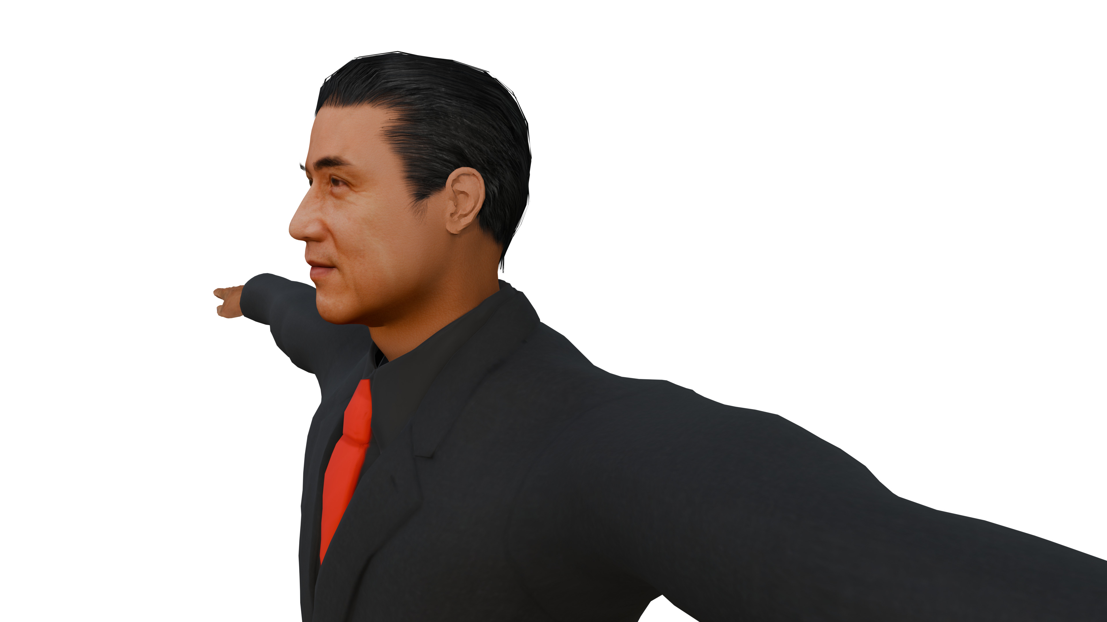 Realistic Jackie Chan with Tuxedo 3D model_1