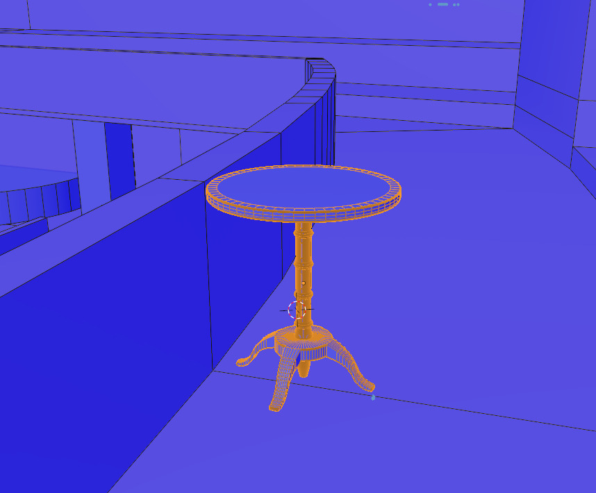 Antique Round Wooden Side Table High Quality 3D Model 3D model_3