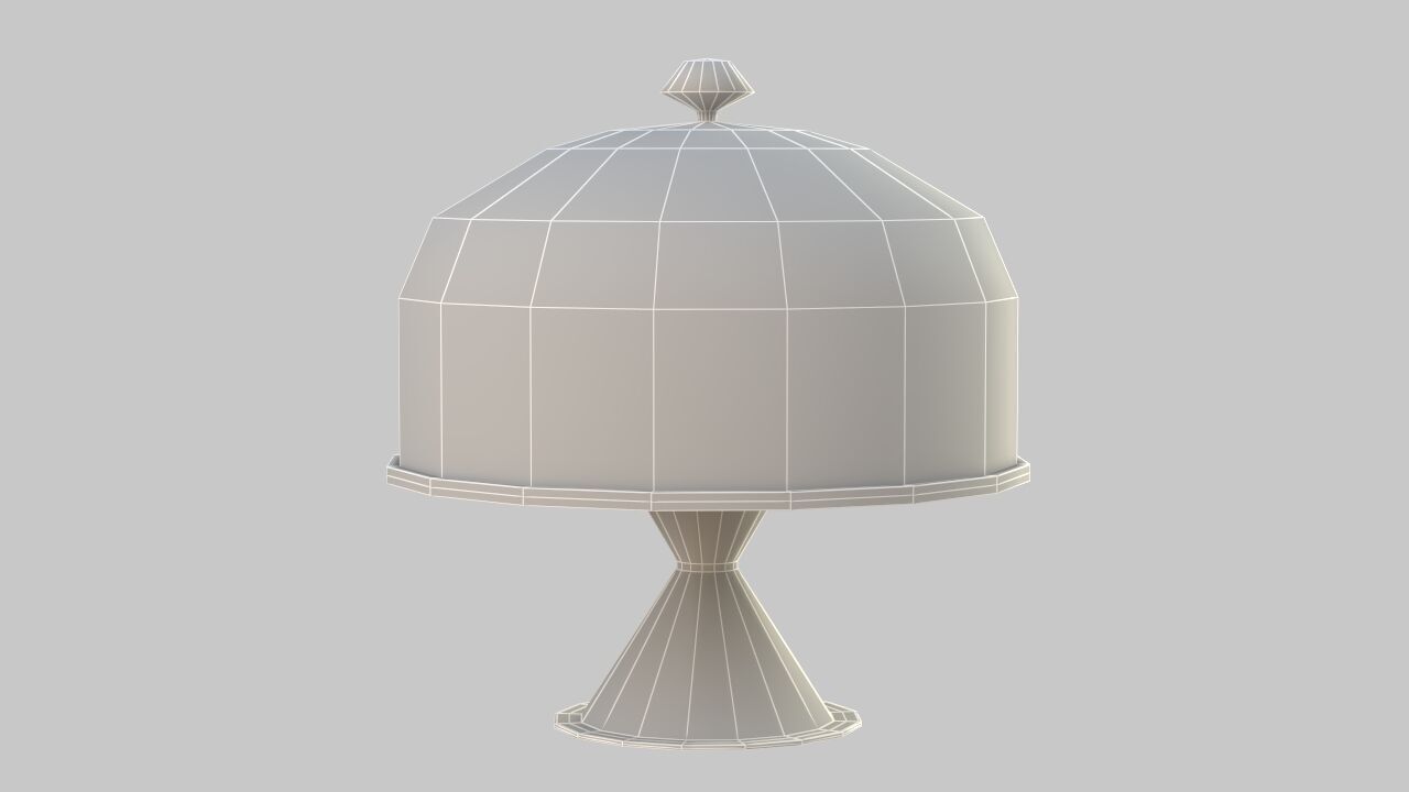 cake stand and glass 3D model_8