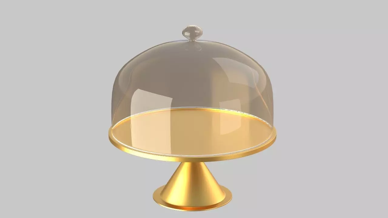 cake stand and glass 3D model_0