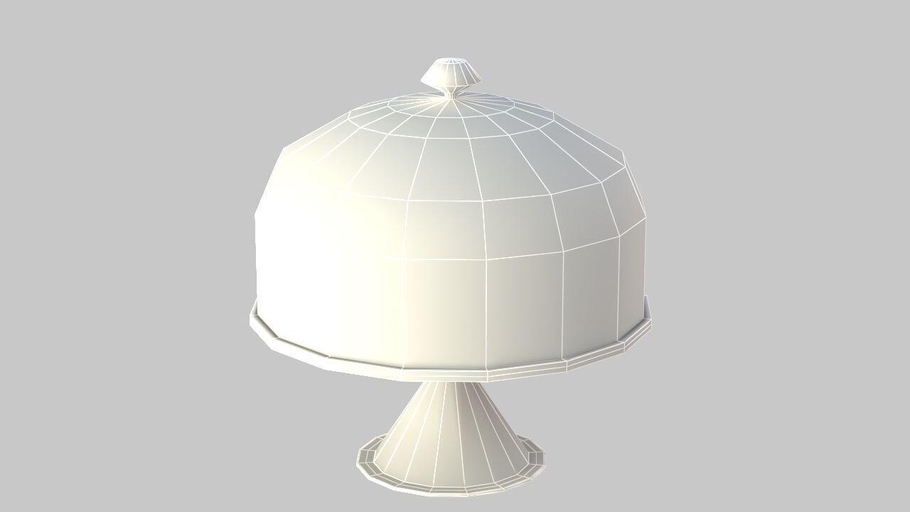 cake stand and glass 3D model_7