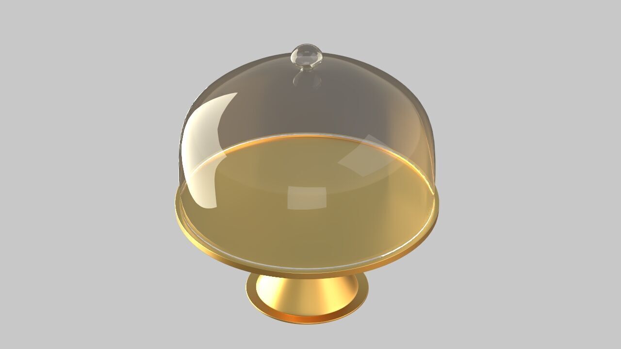cake stand and glass 3D model_4