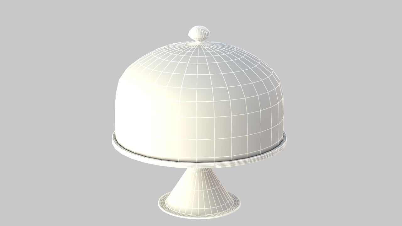 cake stand and glass 3D model_9