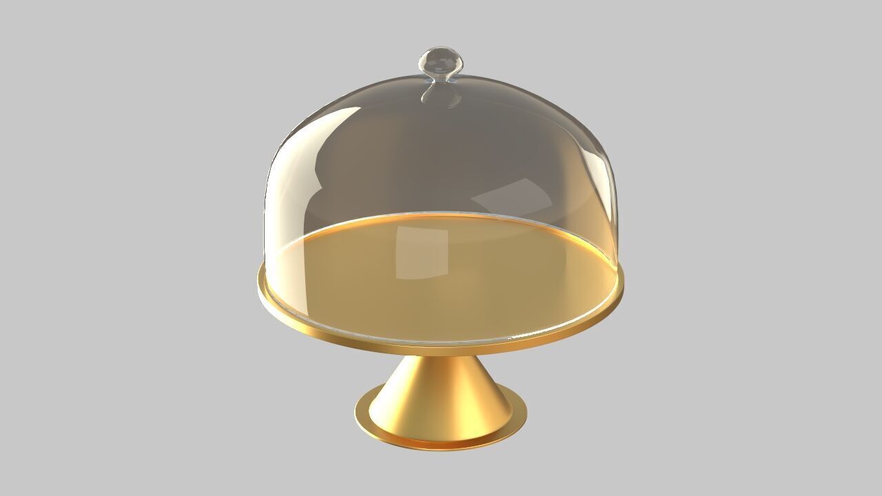 cake stand and glass 3D model_1
