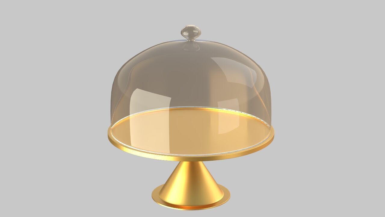 cake stand and glass 3D model_6