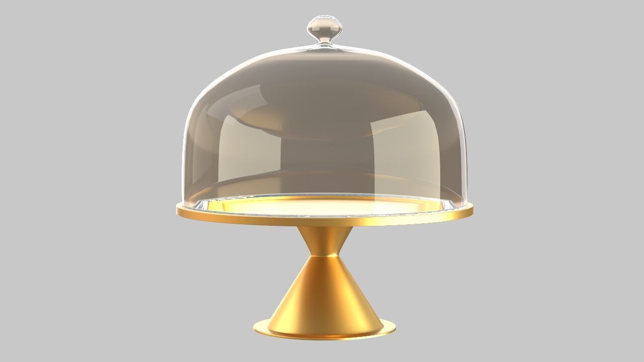 cake stand and glass 3D model_3