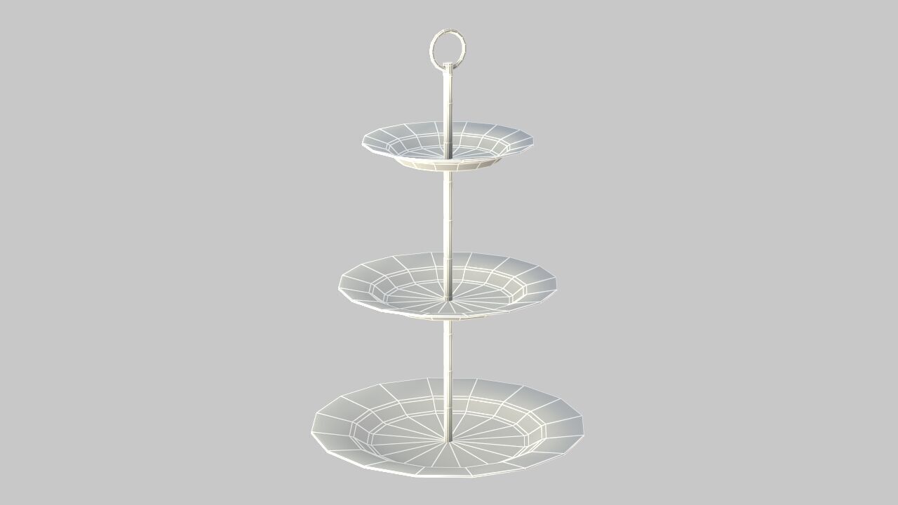 Round cake stand black 3D model_8