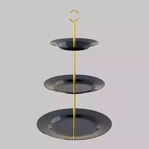 Round cake stand black