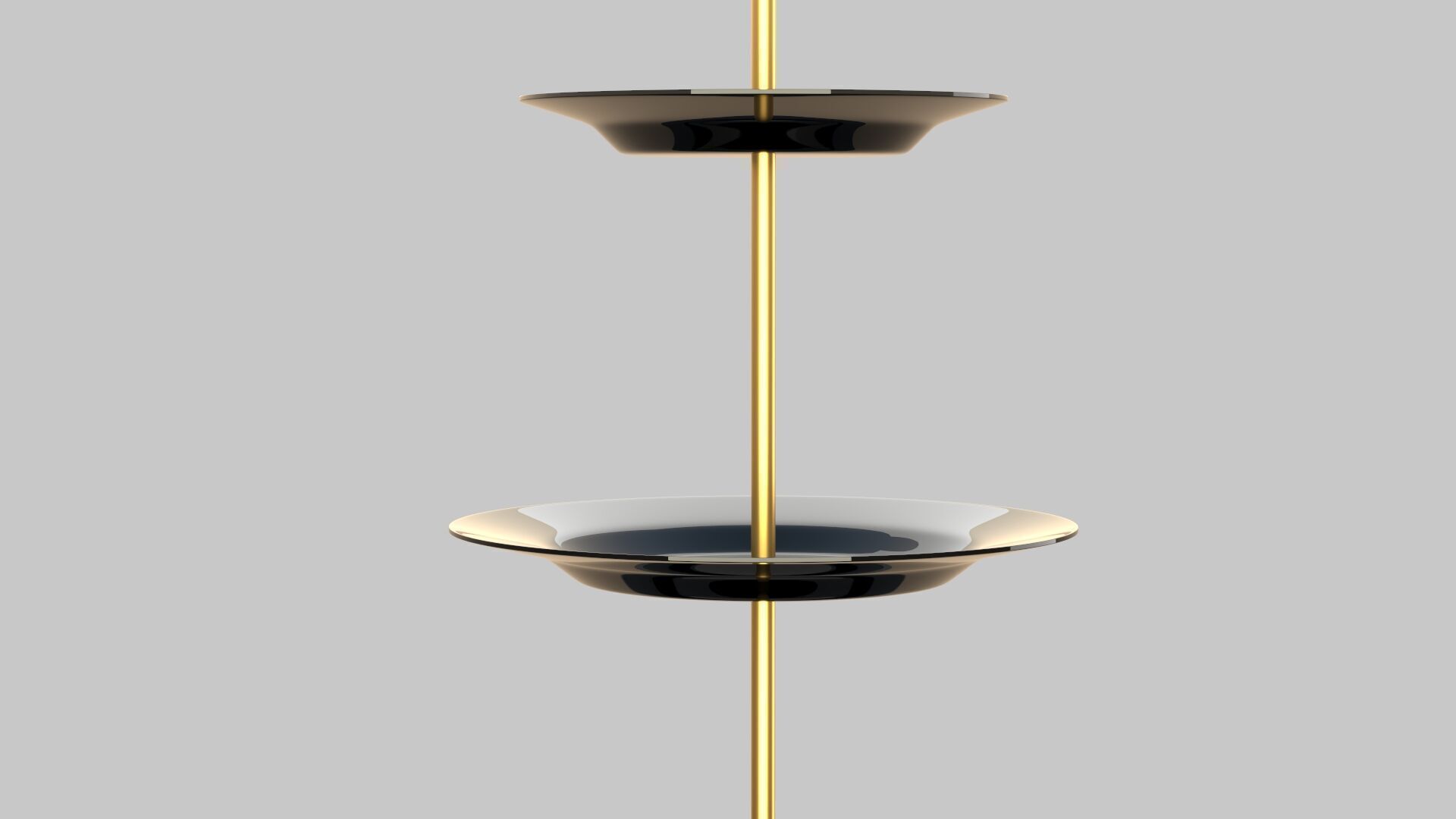 Round cake stand black 3D model_5