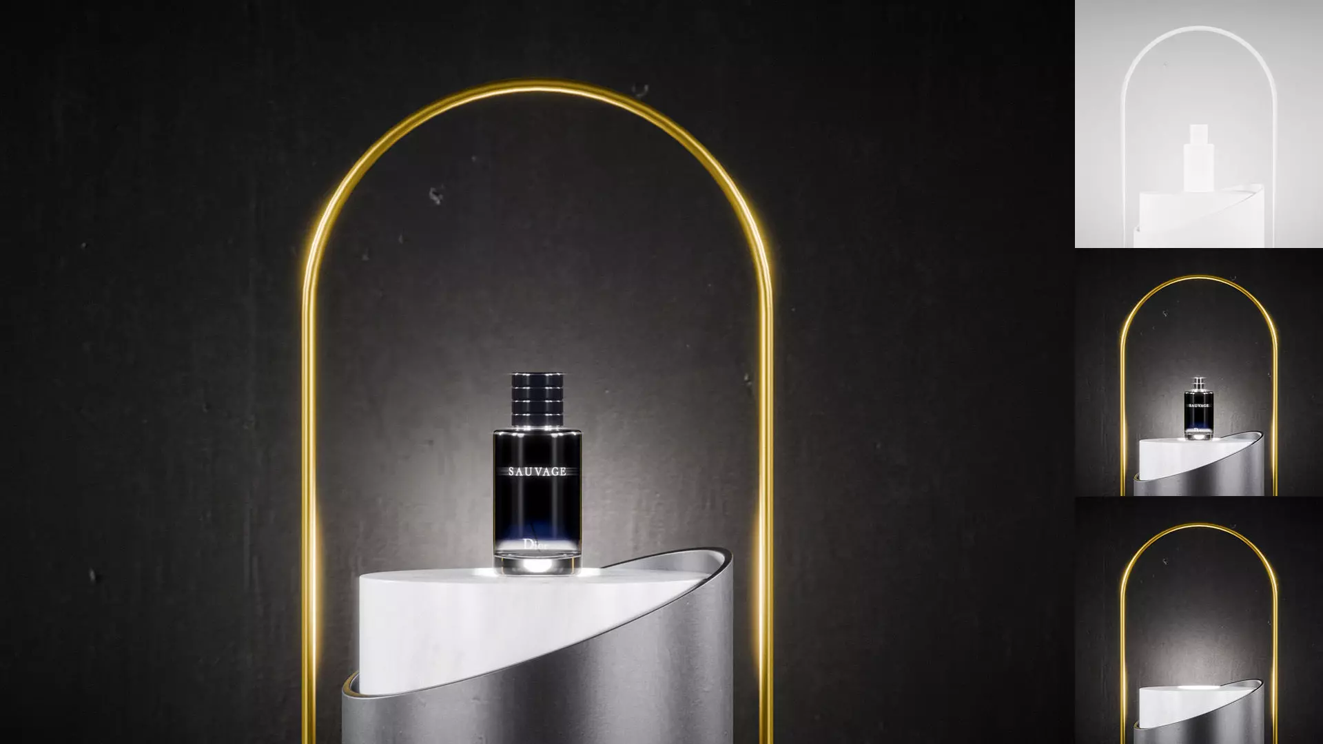 Minimalist Rounded podium Low-poly 3D model_0