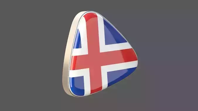 Iceland flag icon 3D model