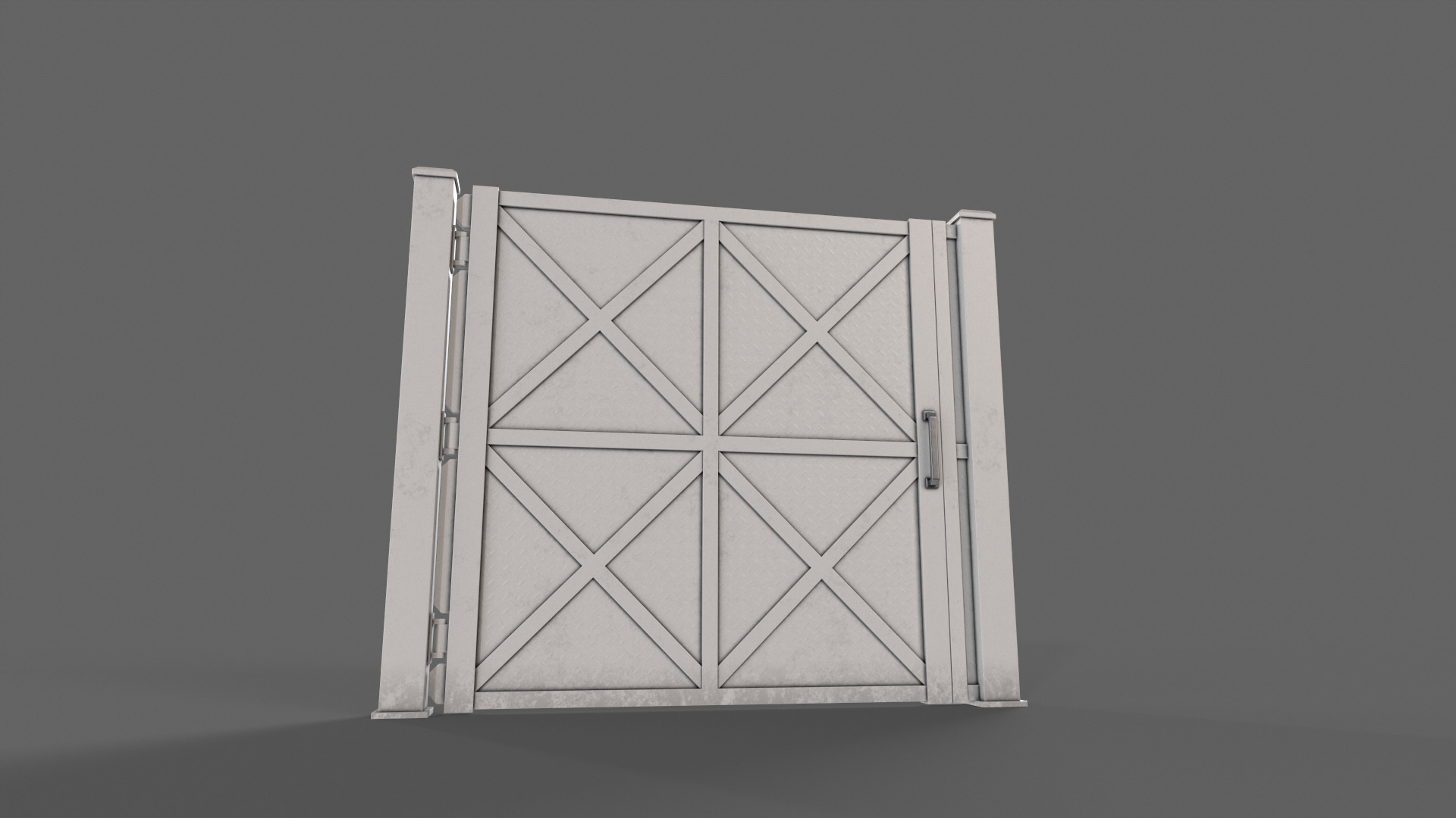 PBR Metal Gate A1 Low-poly 3D model_13