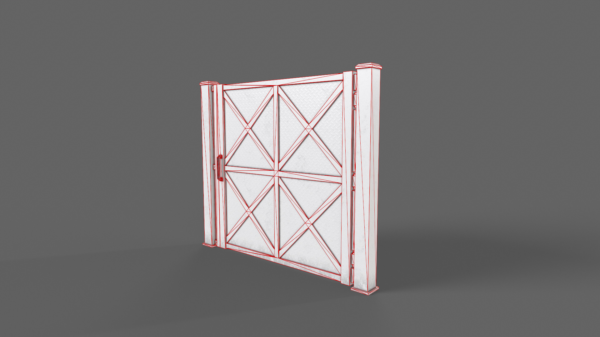 PBR Metal Gate A1 Low-poly 3D model_15