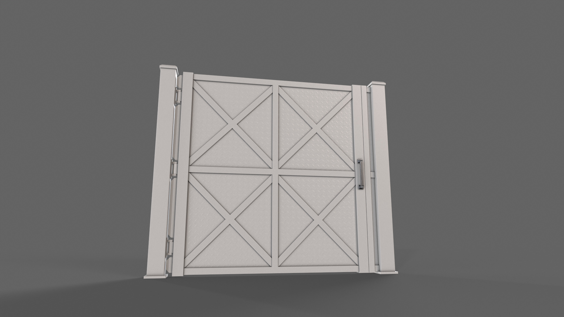 PBR Metal Gate A1 Low-poly 3D model_12