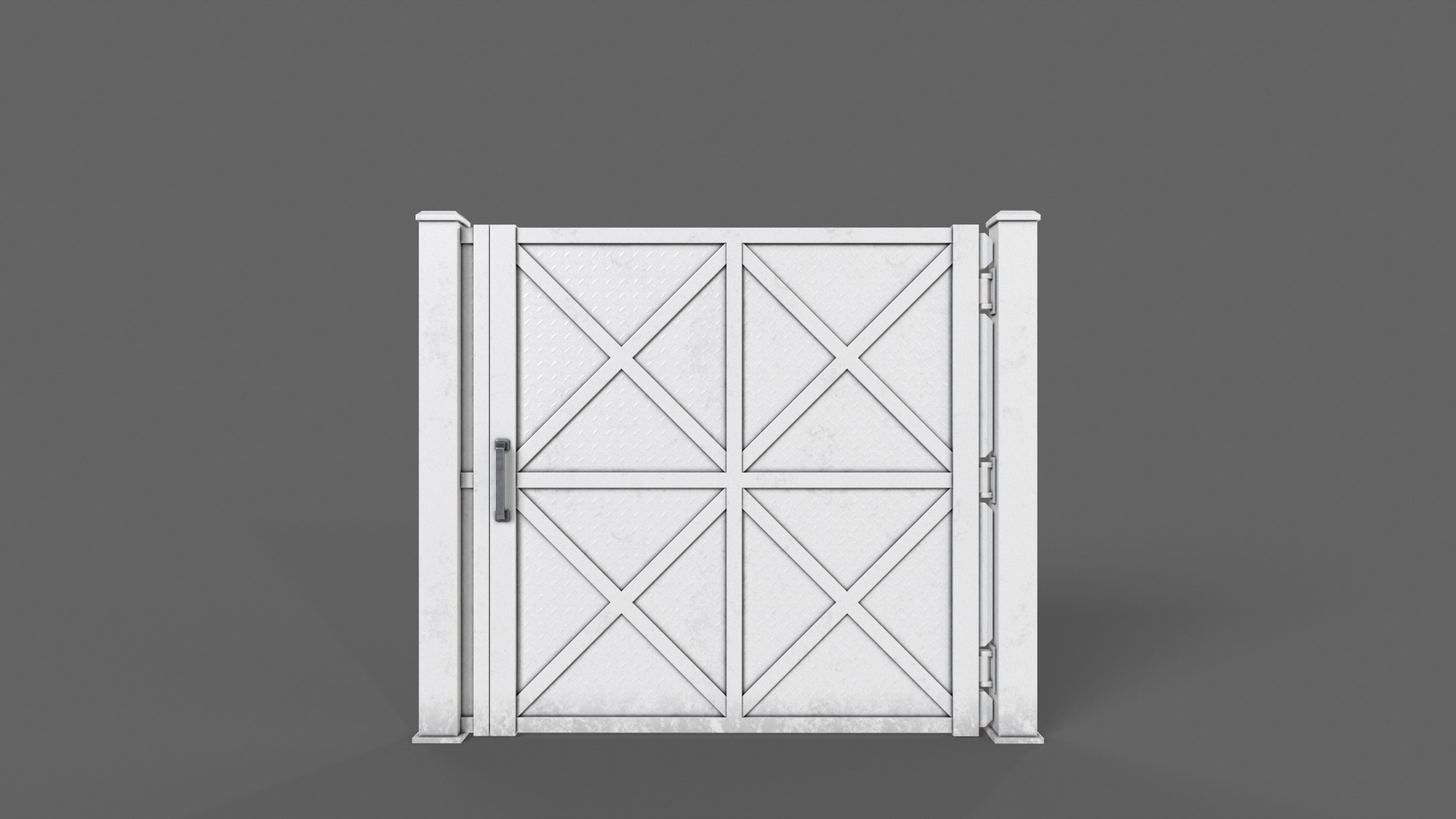 PBR Metal Gate A1 Low-poly 3D model_9