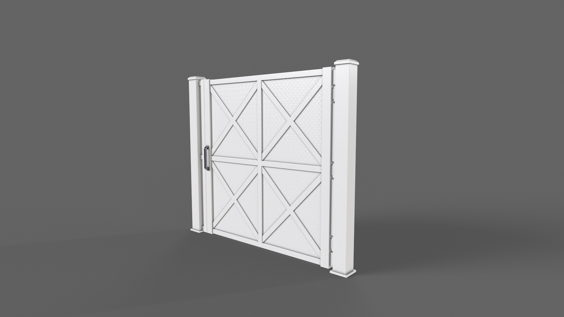 PBR Metal Gate A1 Low-poly 3D model_10
