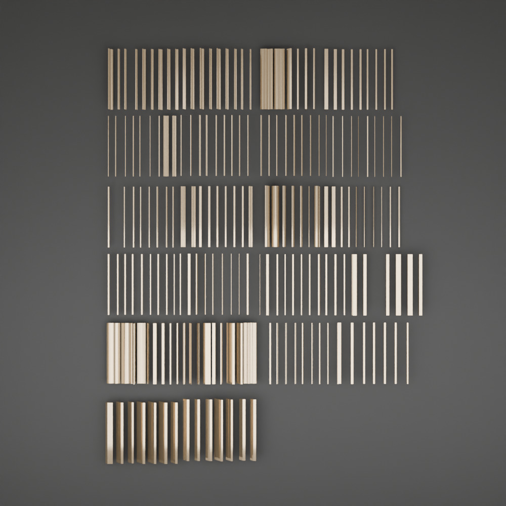 Architectural moldings Collection -moldings VR Low-poly 3D model_1