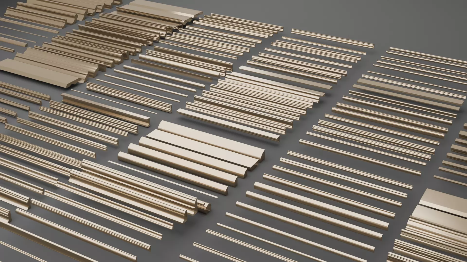 Architectural moldings Collection -moldings VR Low-poly 3D model_0