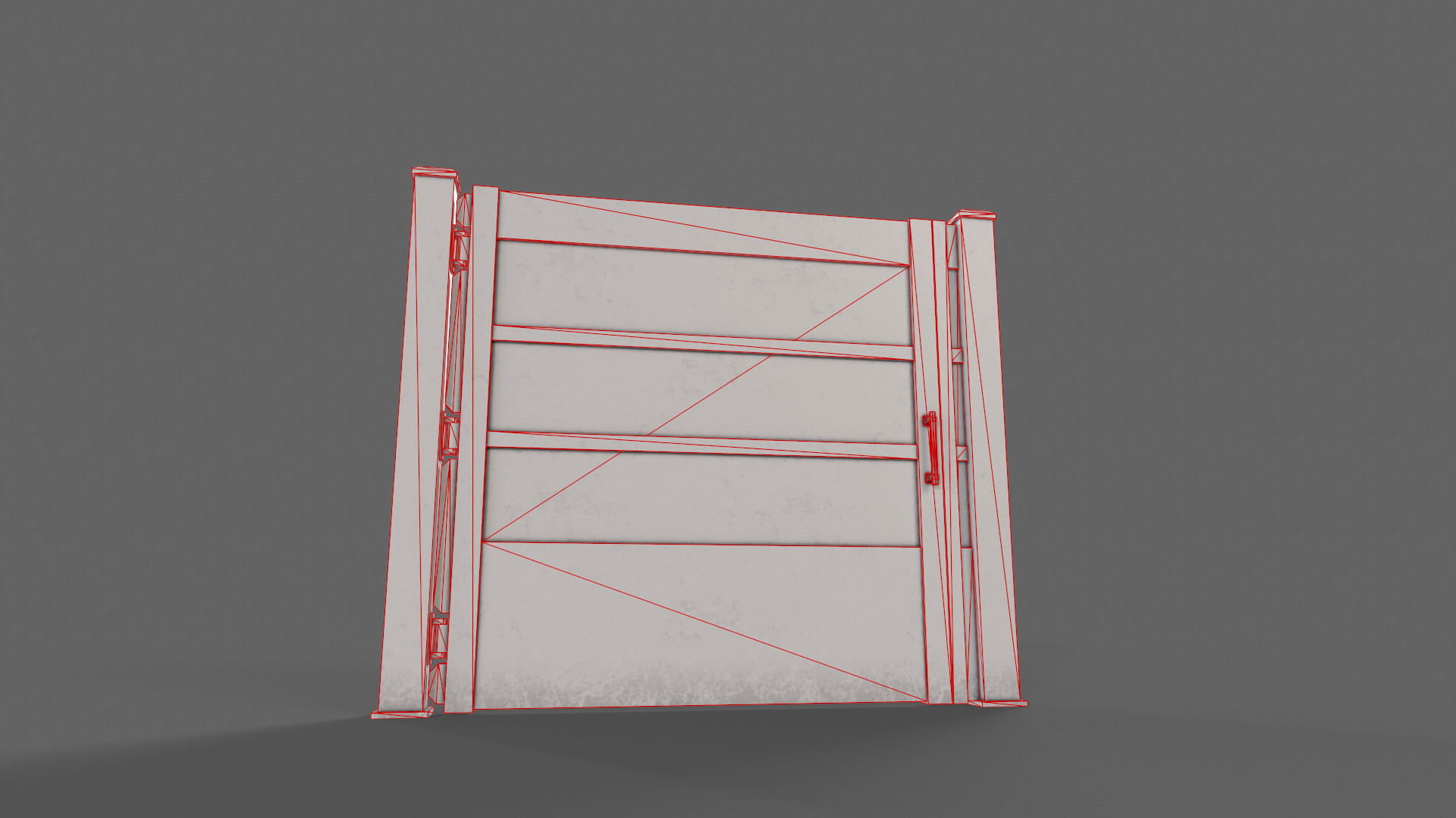 PBR Metal Gate A2 Low-poly 3D model_16