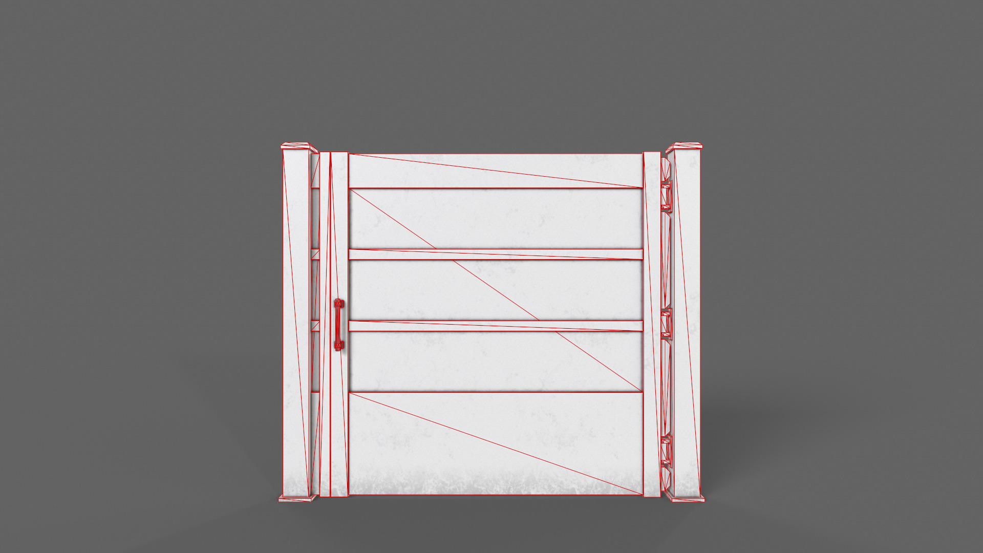 PBR Metal Gate A2 Low-poly 3D model_14