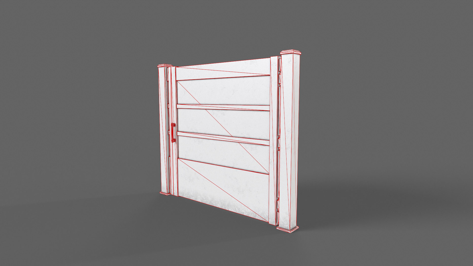 PBR Metal Gate A2 Low-poly 3D model_15