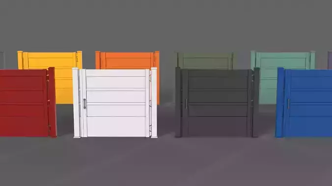 PBR Metal Gate A2 Low-poly 3D model