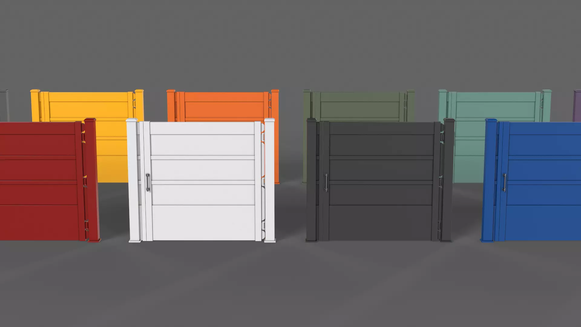 PBR Metal Gate A2 Low-poly 3D model_0