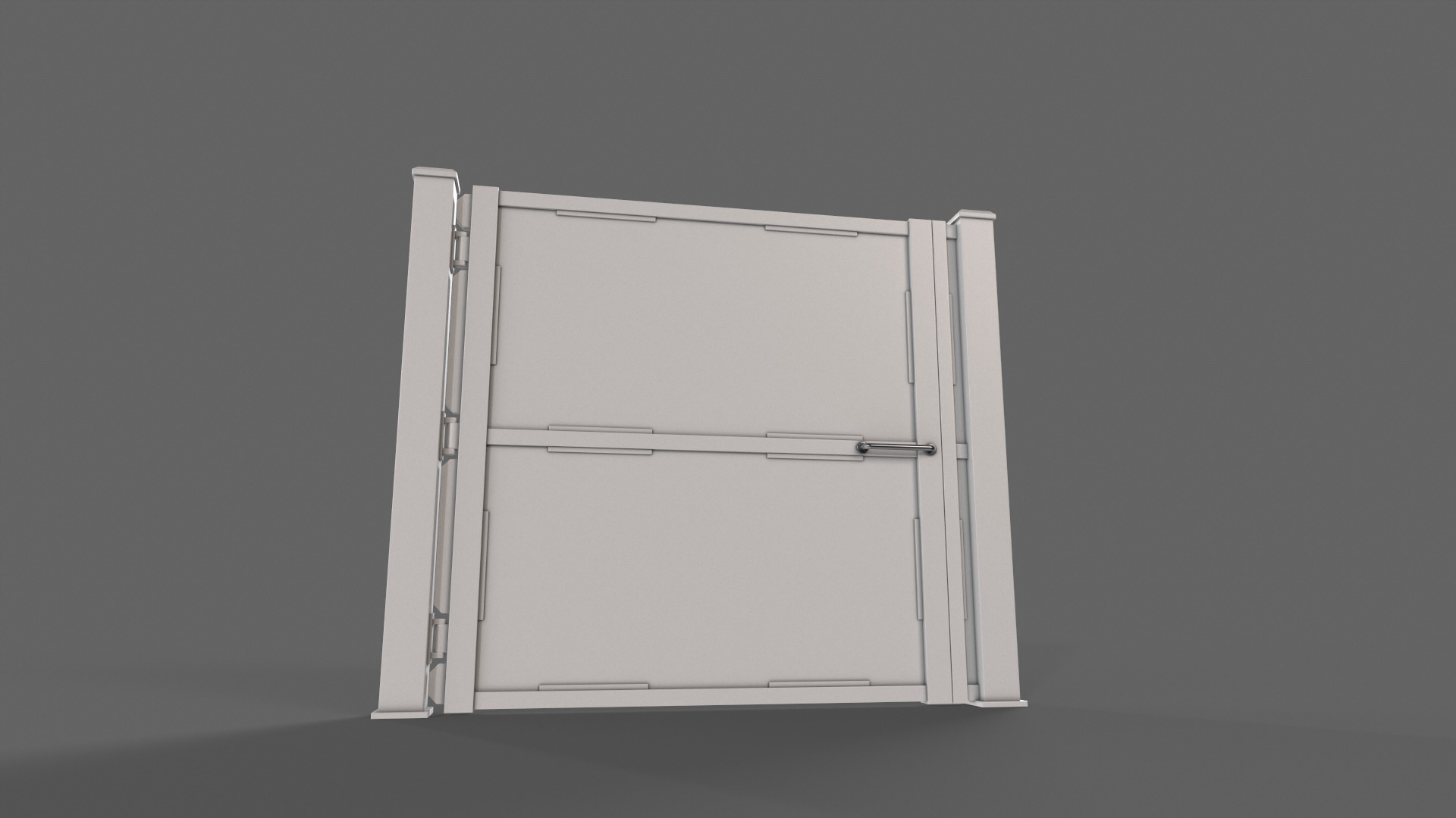 PBR Metal Gate A3 Low-poly 3D model_12