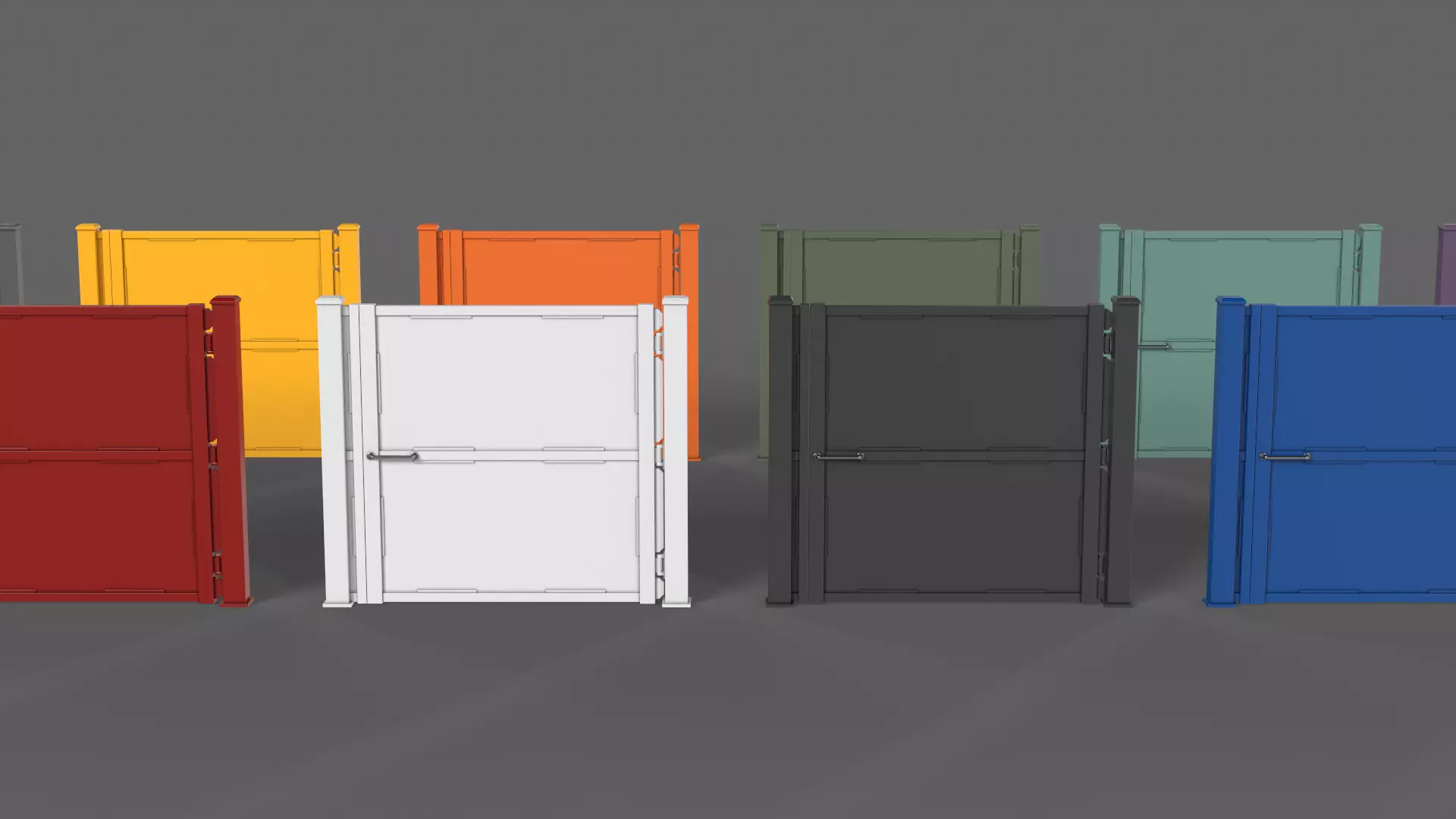 PBR Metal Gate A3 Low-poly 3D model_0