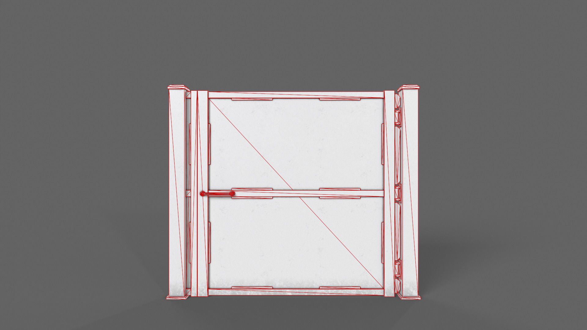 PBR Metal Gate A3 Low-poly 3D model_14