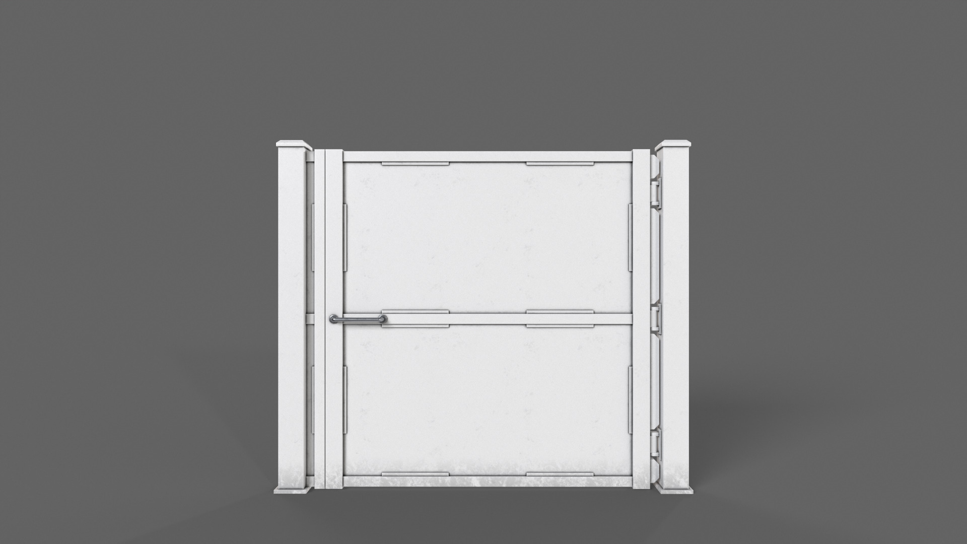 PBR Metal Gate A3 Low-poly 3D model_9