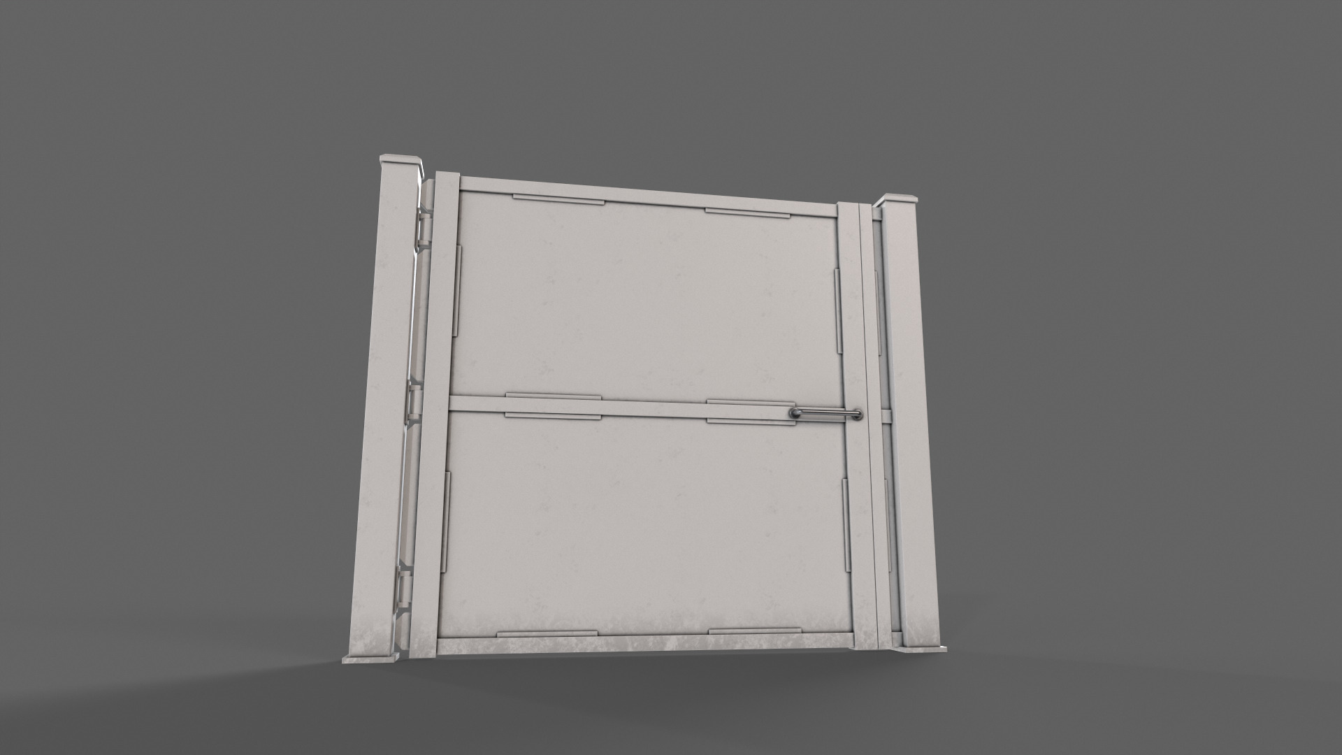 PBR Metal Gate A3 Low-poly 3D model_13