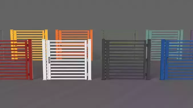 PBR Metal Gate A4 Low-poly 3D model