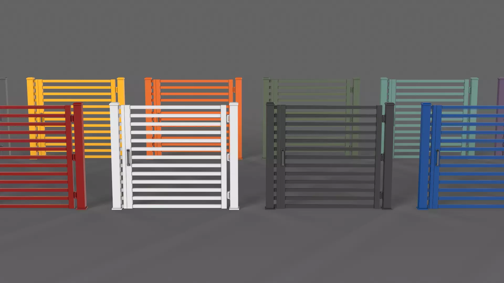 PBR Metal Gate A4 Low-poly 3D model_0