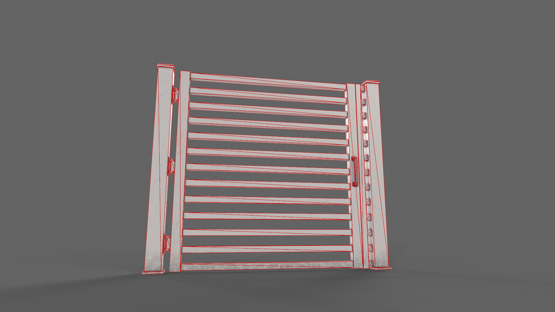 PBR Metal Gate A4 Low-poly 3D model_16