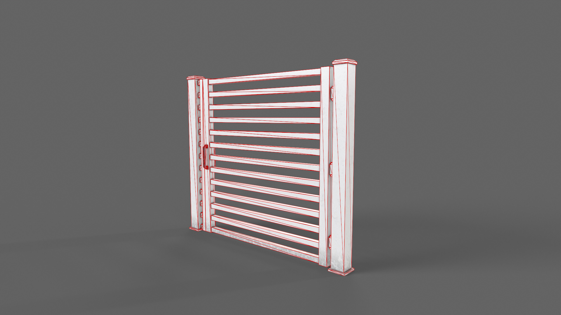PBR Metal Gate A4 Low-poly 3D model_15