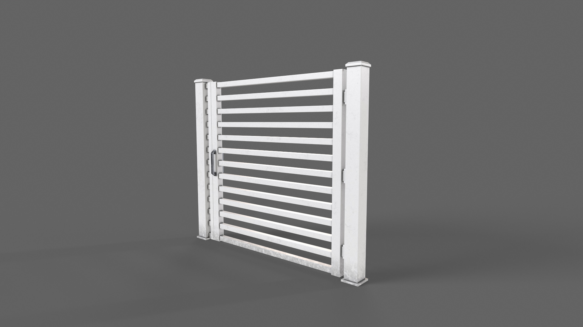 PBR Metal Gate A4 Low-poly 3D model_11