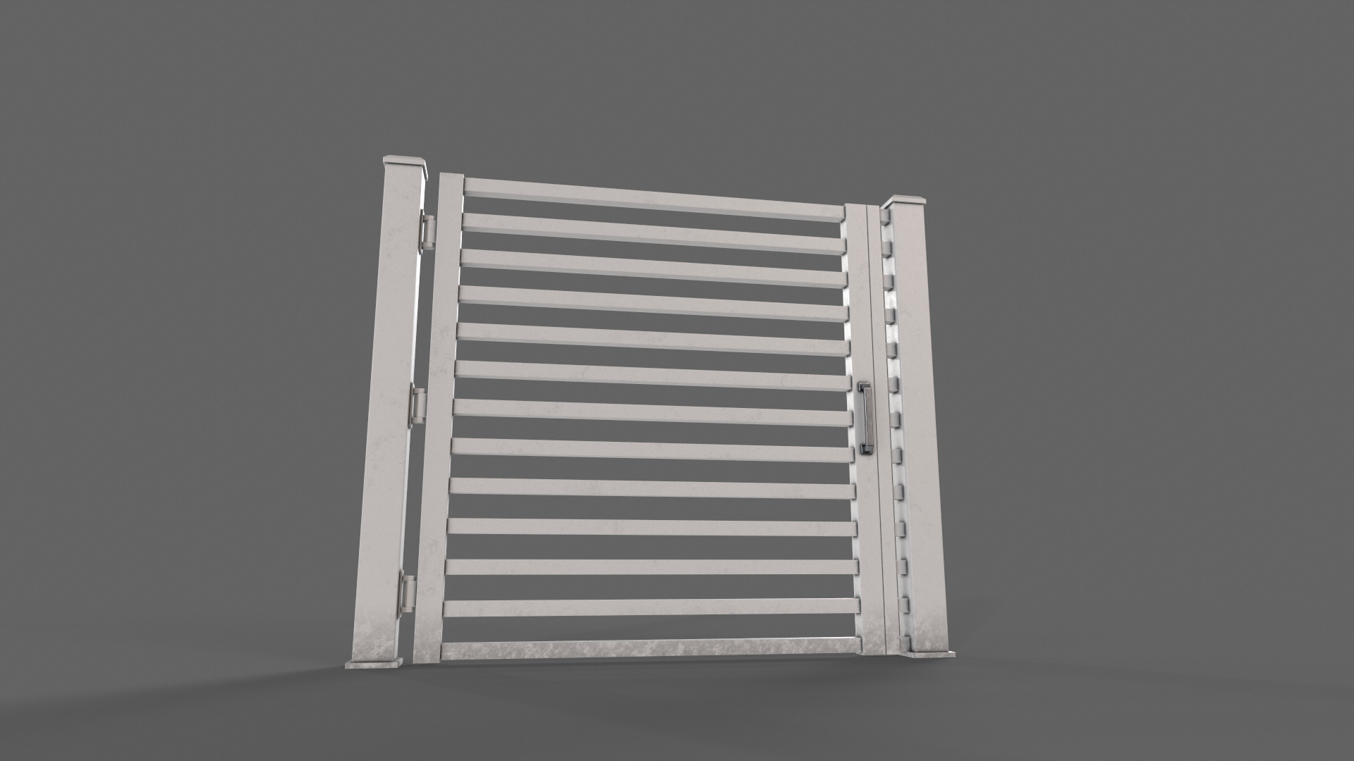 PBR Metal Gate A4 Low-poly 3D model_13