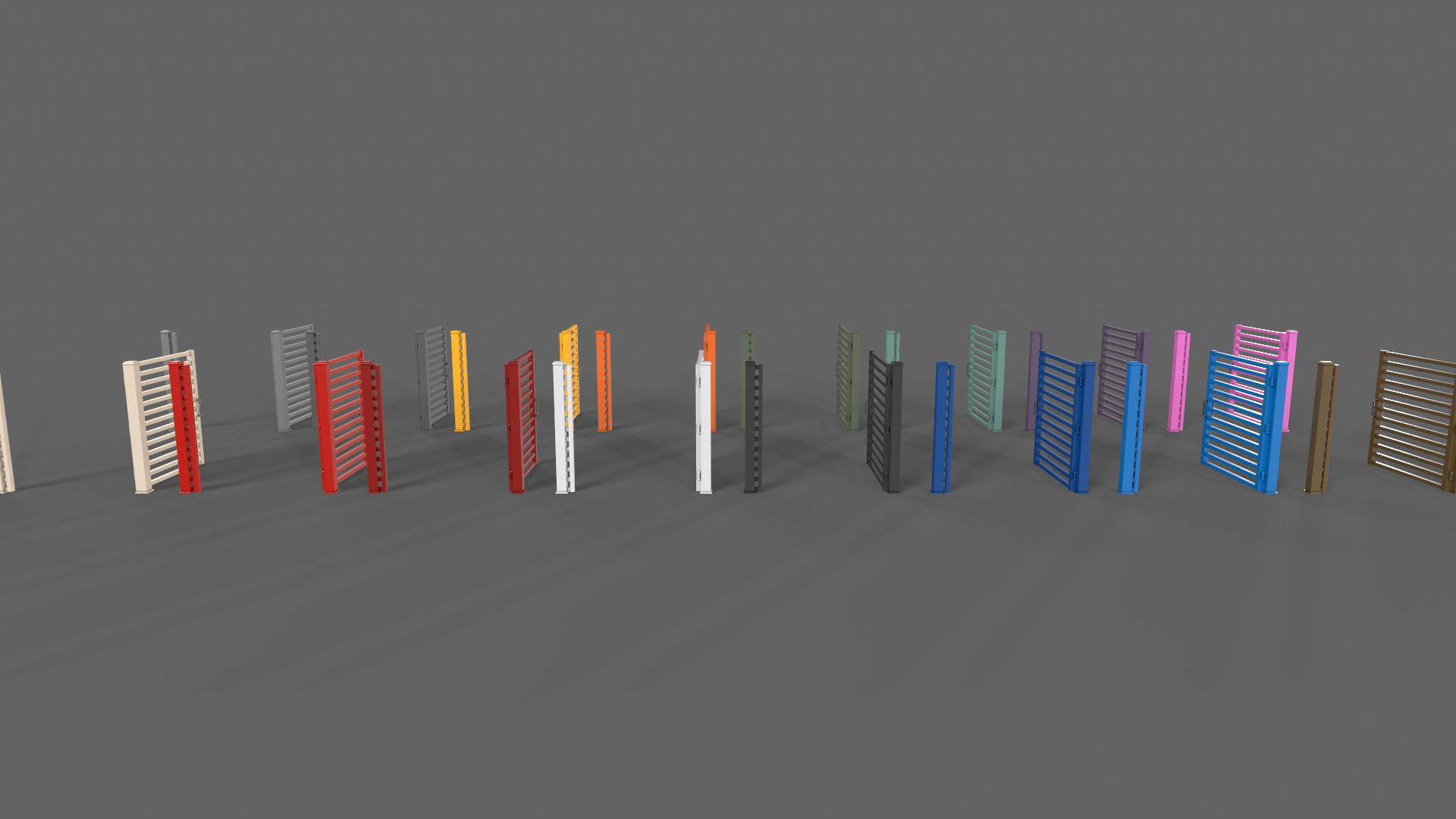 PBR Metal Gate A4 Low-poly 3D model_3