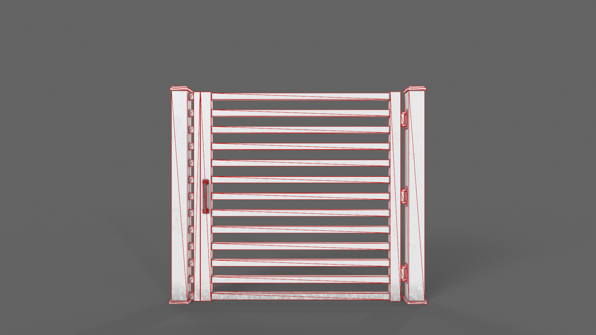 PBR Metal Gate A4 Low-poly 3D model_14