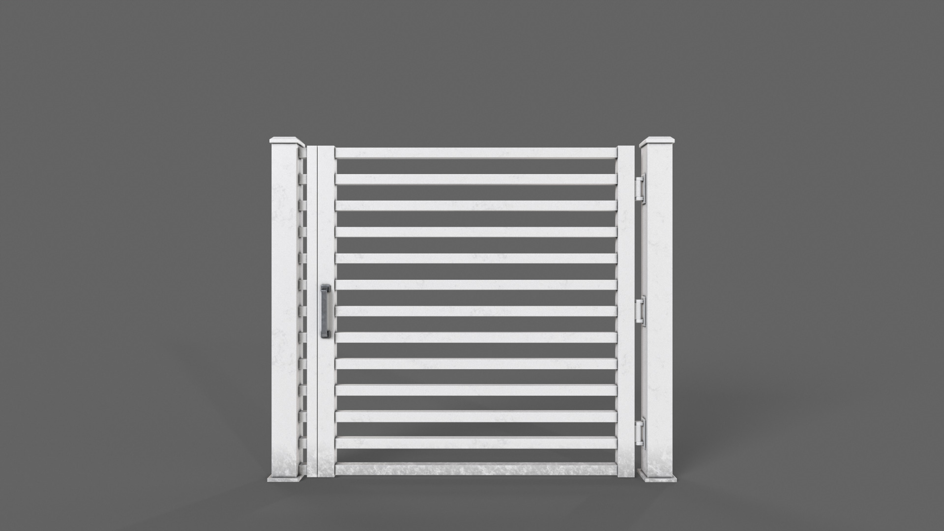 PBR Metal Gate A4 Low-poly 3D model_9