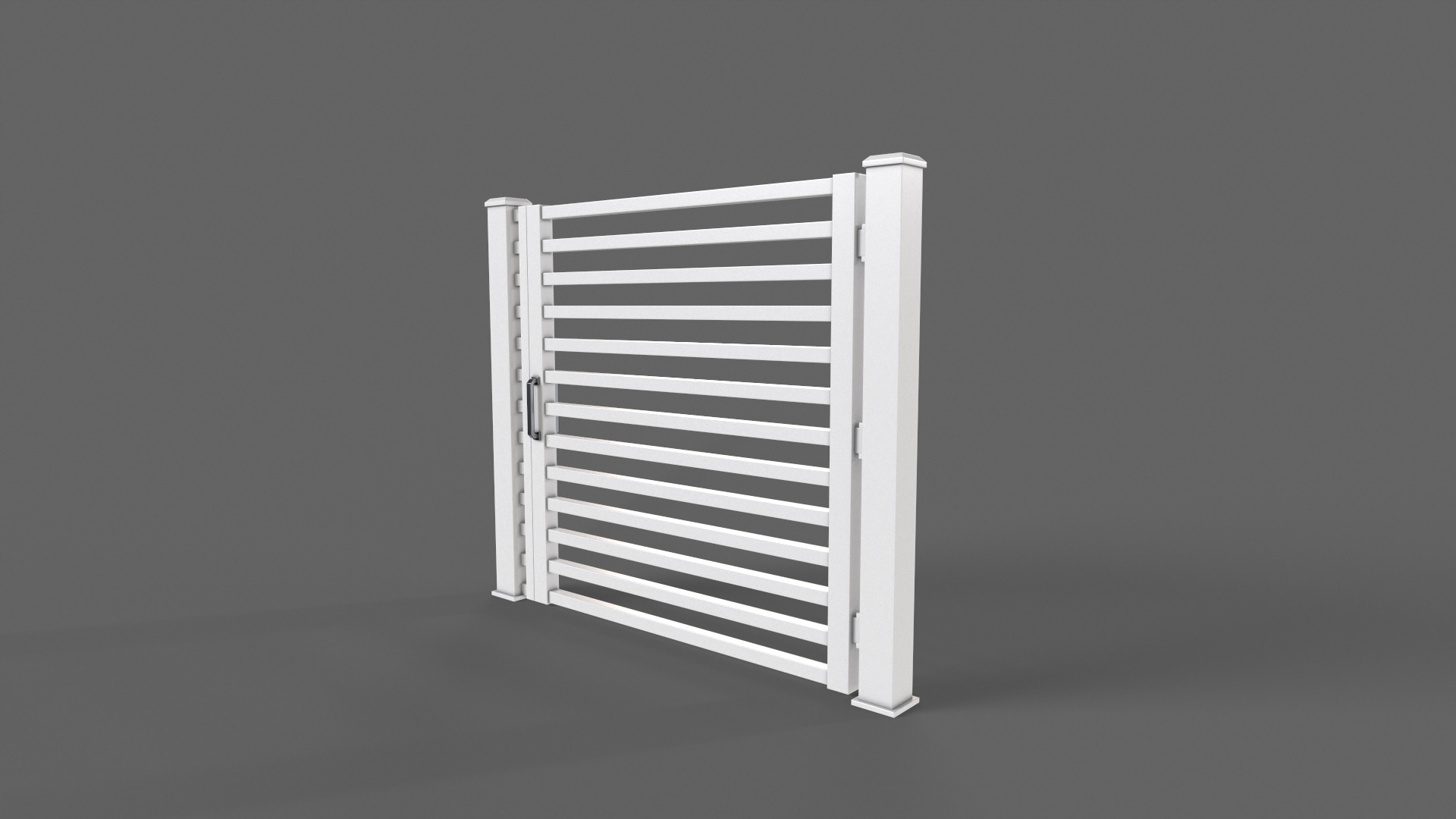 PBR Metal Gate A4 Low-poly 3D model_10