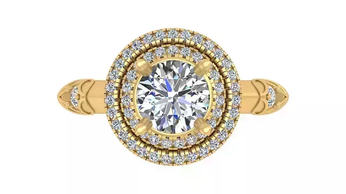  Vintage and Inspired Floral Halo Diamond Engagement Ring 