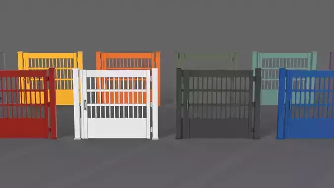 PBR Metal Gate A5 Low-poly 3D model