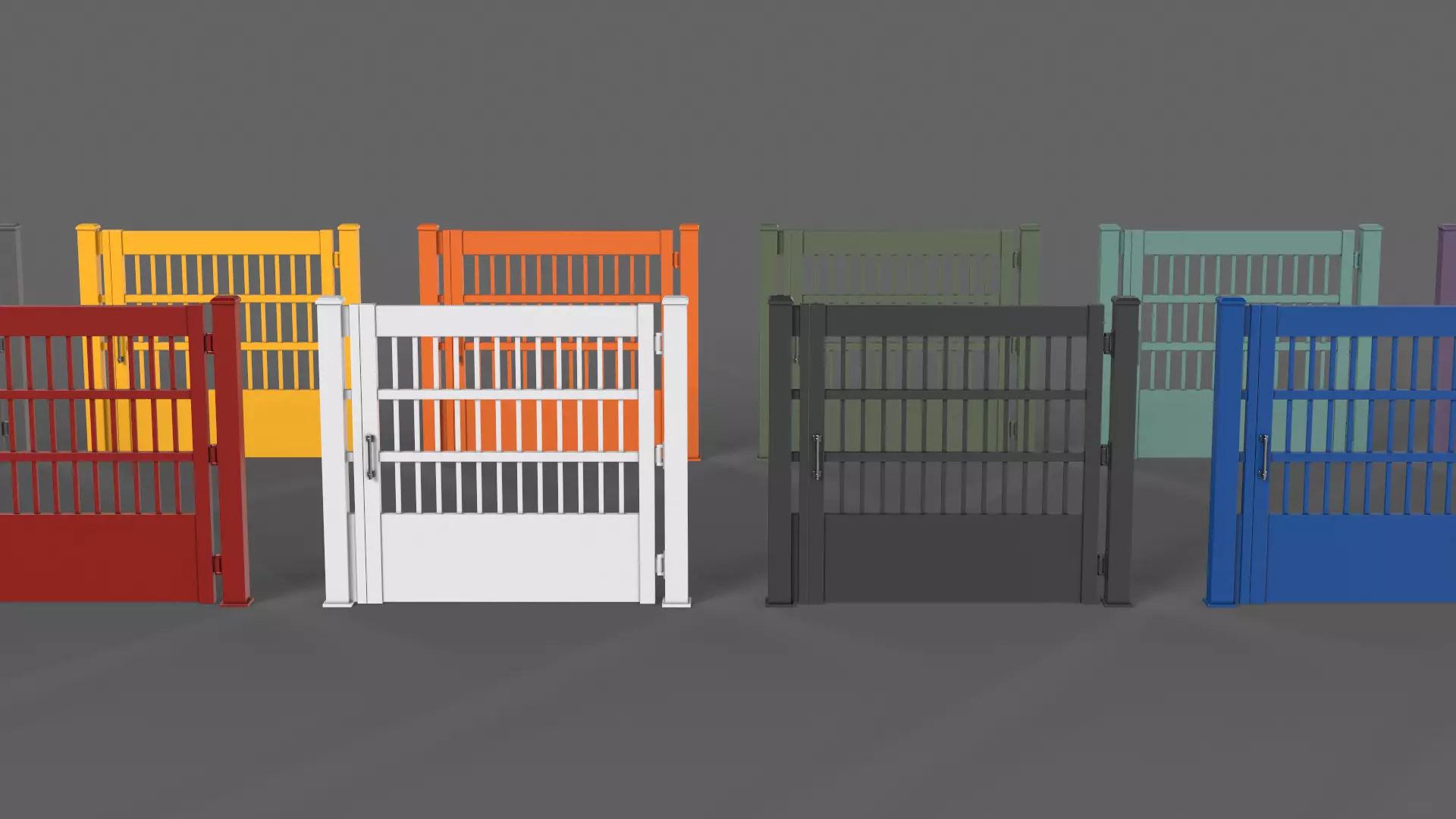 PBR Metal Gate A5 Low-poly 3D model_0