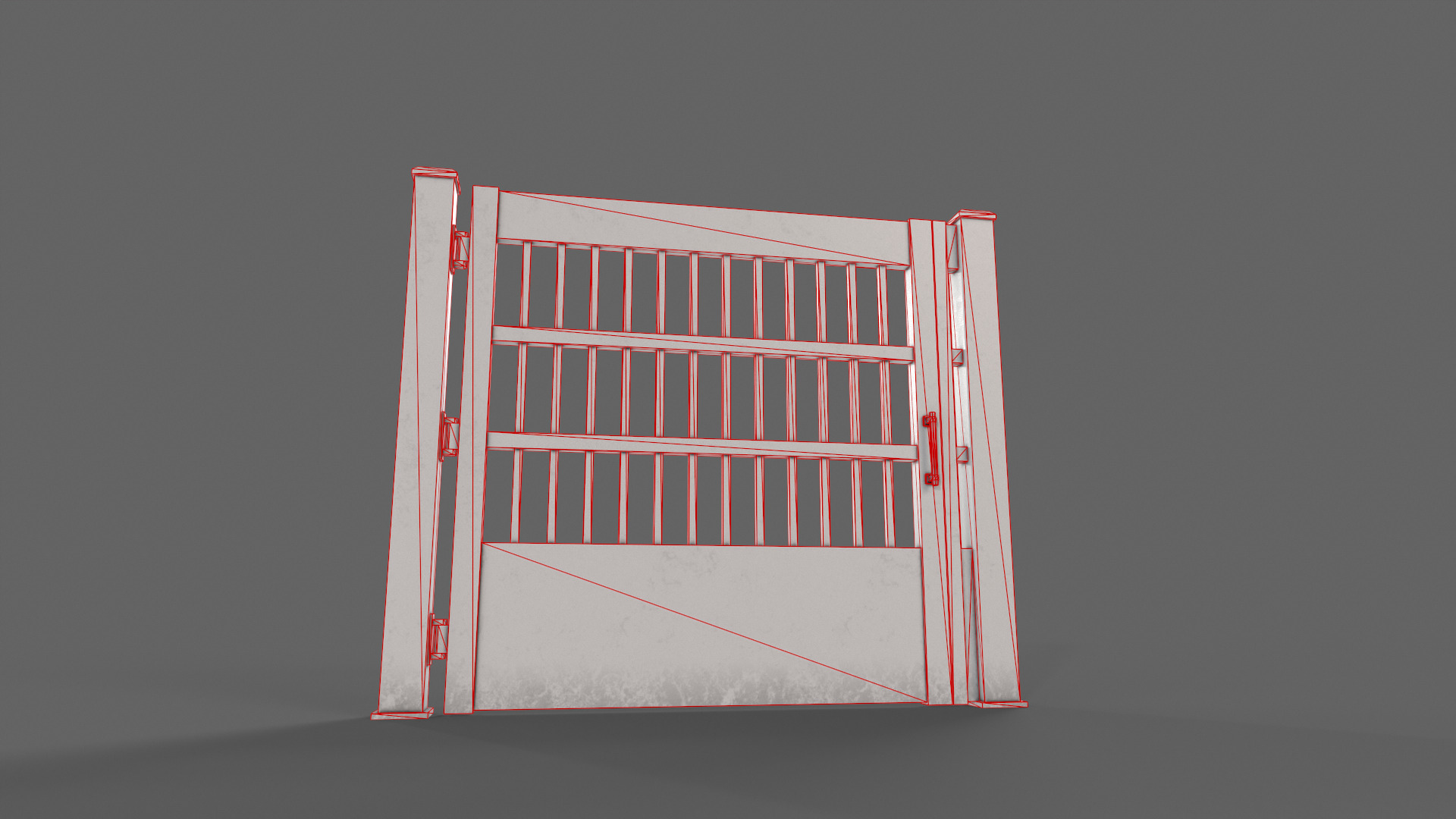 PBR Metal Gate A5 Low-poly 3D model_16