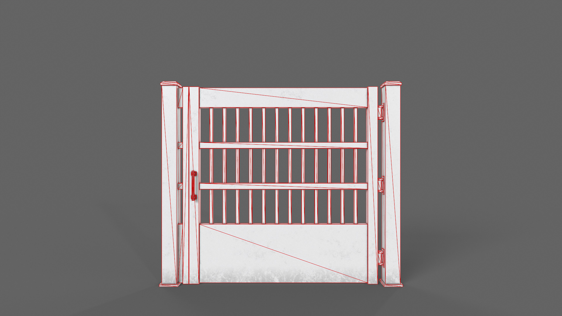 PBR Metal Gate A5 Low-poly 3D model_14