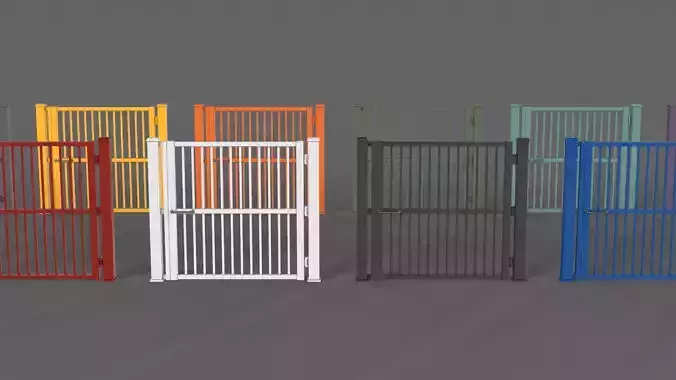PBR Metal Gate A6 Low-poly 3D model